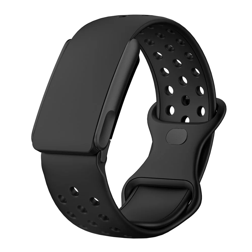 For WHOOP 5.0 LIFE MG Dual Color Silicone Watch Band Figure 8 Buckle Adjustable Strap Metal Clasp - Black - 1