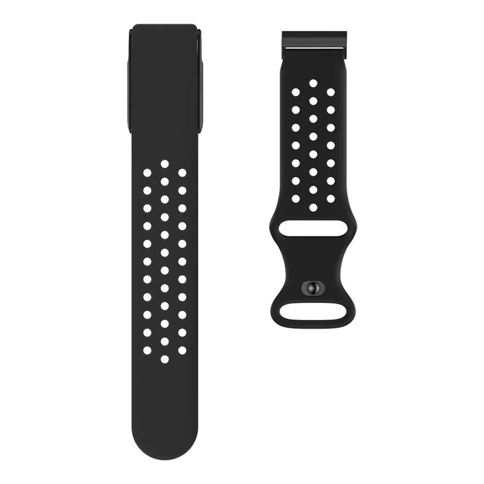 For WHOOP 5.0 LIFE MG Dual Color Silicone Watch Band Figure 8 Buckle Adjustable Strap Metal Clasp - Black - 2