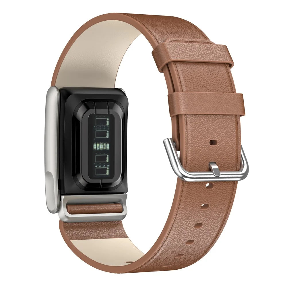 For WHOOP 5.0 LIFE MG Leather Strap with Pin Buckle Adjustable Wrist Size Watch Band - Brown - 2