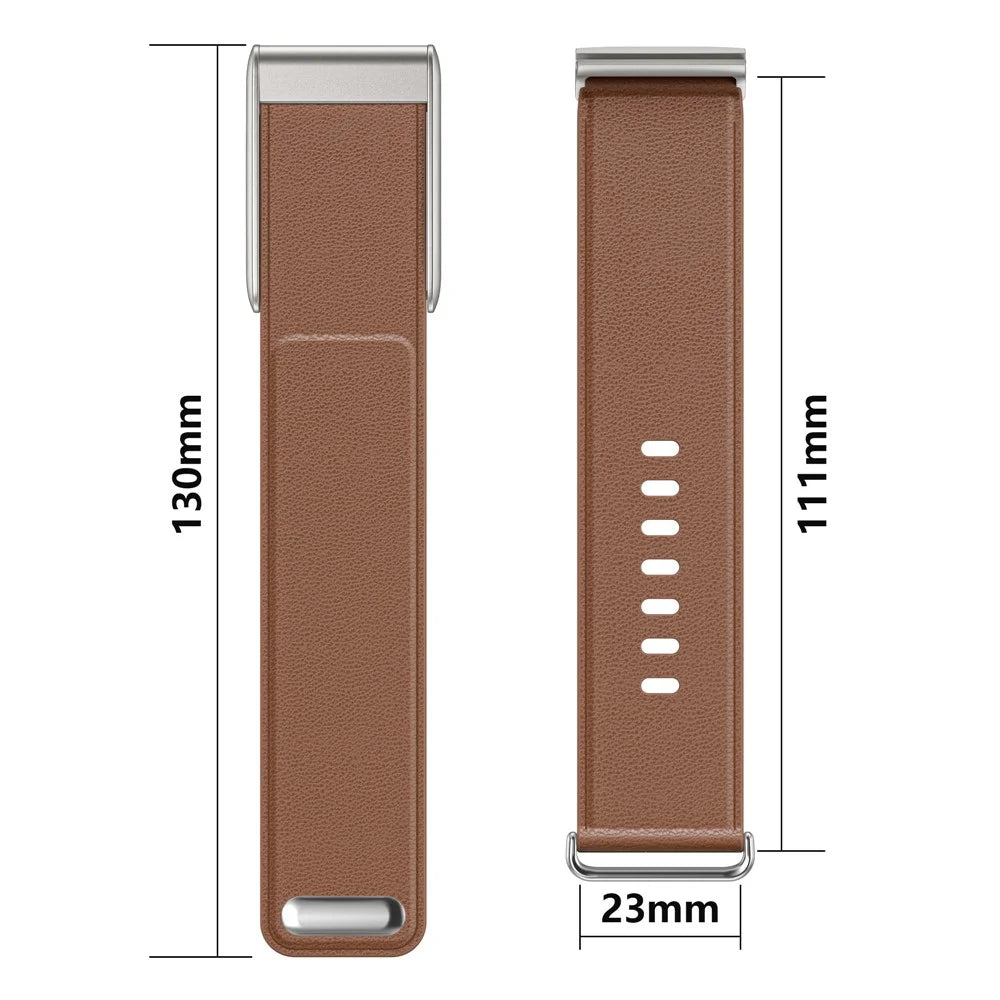 For WHOOP 5.0 Leather Watch Band with Button Buckle Fitness Tracker Adjustable Strap - Brown - 4