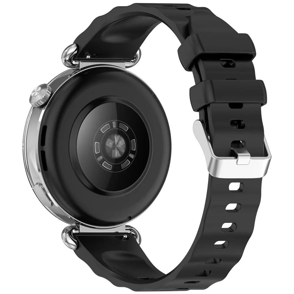 For Huawei Watch GT 6 41mm / GT 5 Pro 42mm Watch Band Soft Silicone Strap with Quick Release Spring Bars - Black - 1