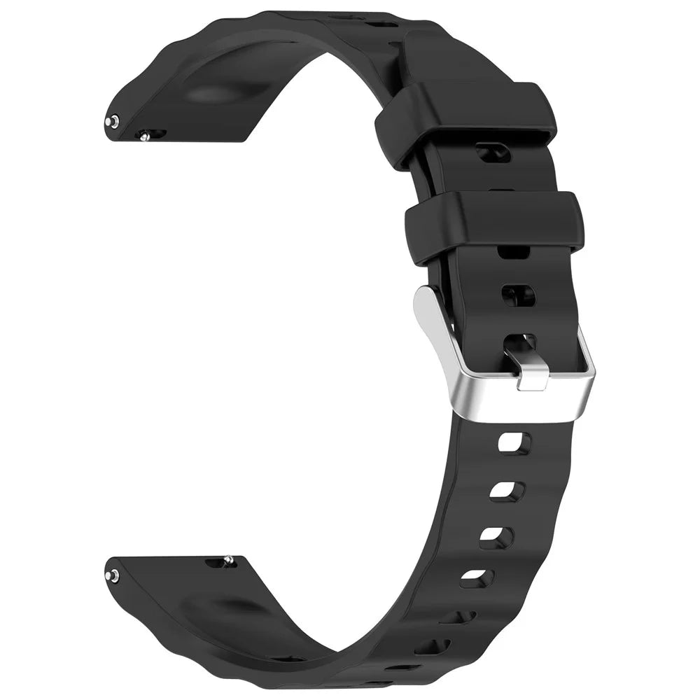 For Huawei Watch GT 6 41mm / GT 5 Pro 42mm Watch Band Soft Silicone Strap with Quick Release Spring Bars - Black - 2