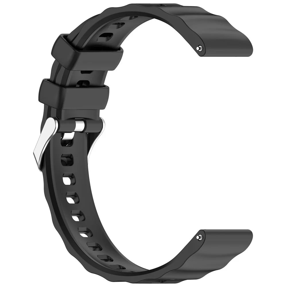 For Huawei Watch GT 6 41mm / GT 5 Pro 42mm Watch Band Soft Silicone Strap with Quick Release Spring Bars - Black - 3