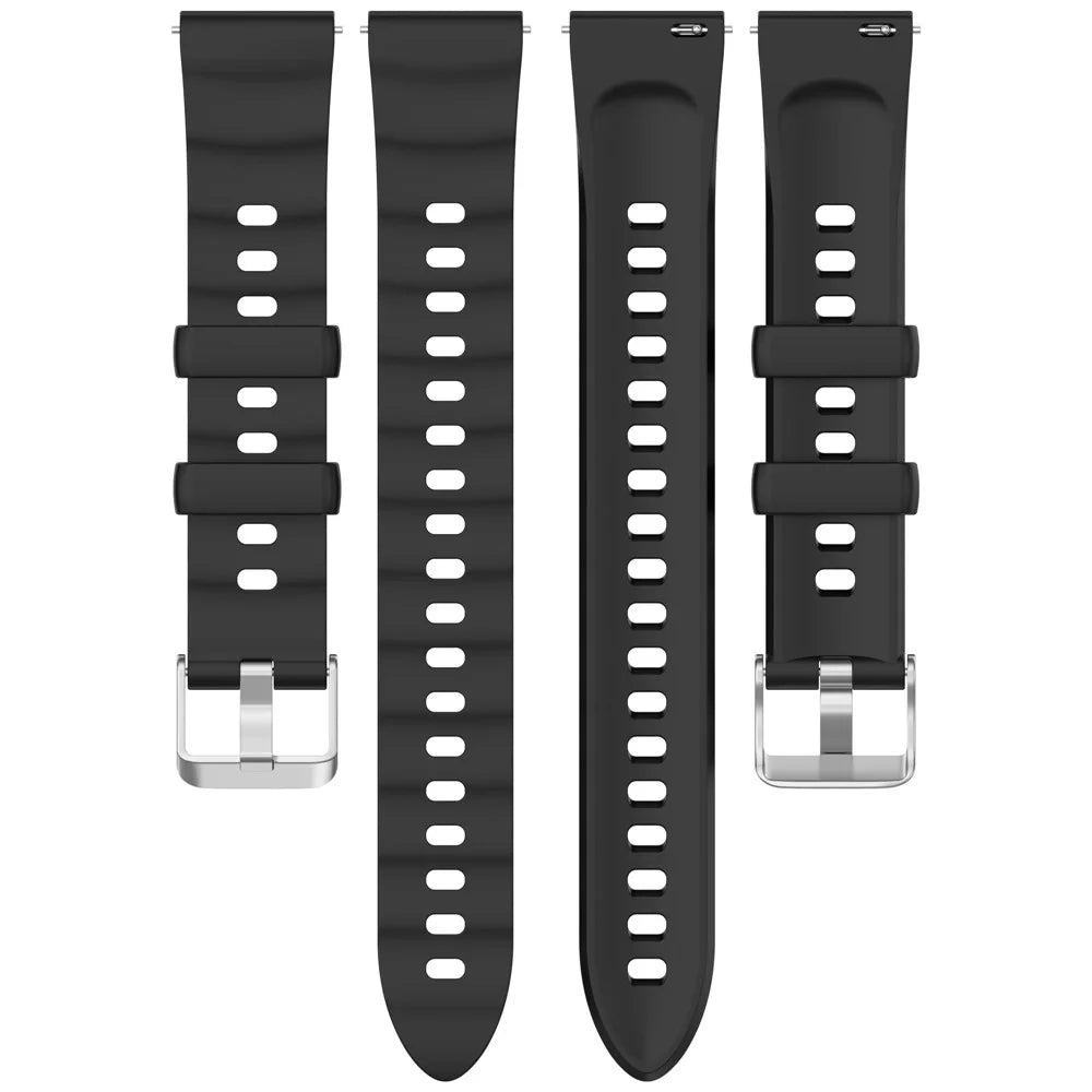 For Huawei Watch GT 6 41mm / GT 5 Pro 42mm Watch Band Soft Silicone Strap with Quick Release Spring Bars - Black - 4