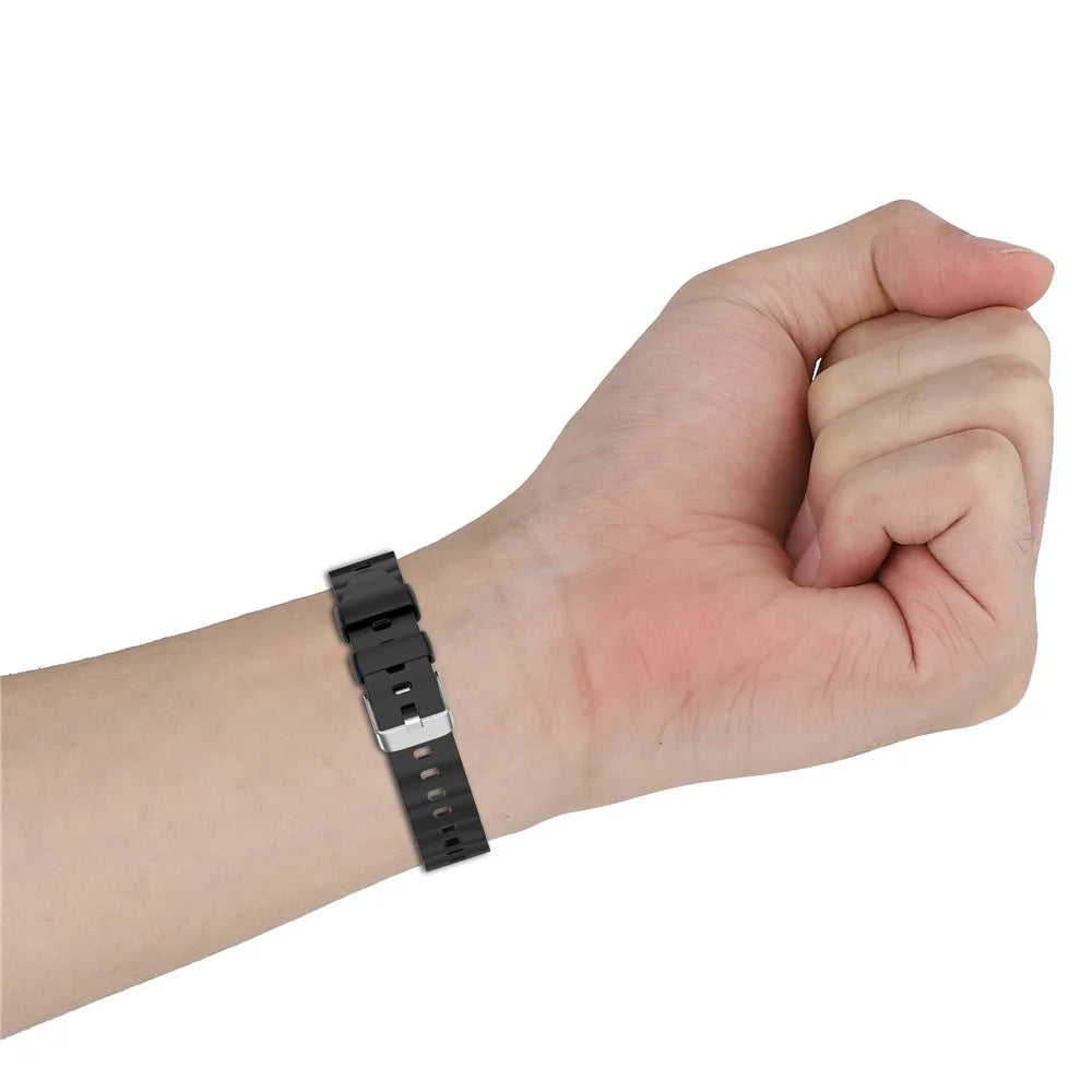 For Huawei Watch GT 6 41mm / GT 5 Pro 42mm Watch Band Soft Silicone Strap with Quick Release Spring Bars - Black - 6