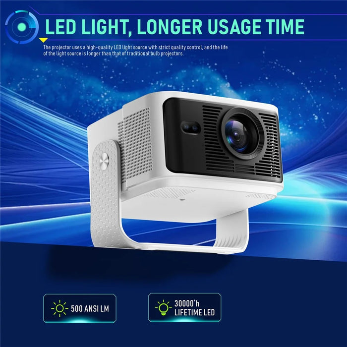 HY350MAX Android 14 LED Video Projector H726 2GB RAM 32GB WiFi6 BT5.4 500ANSI 1080P Home Theater Projector - US Plug - 6