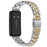 Watch Band For Huawei Band 10 / 9 / 8 , Slim 7-Bead Electroplated Stainless Steel Strap - Silver / Gold - 1