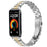 Watch Band For Huawei Band 10 / 9 / 8 , Slim 7-Bead Electroplated Stainless Steel Strap - Silver / Gold - 2