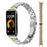 Watch Band For Huawei Band 10 / 9 / 8 , Slim 7-Bead Electroplated Stainless Steel Strap - Silver / Gold - 3