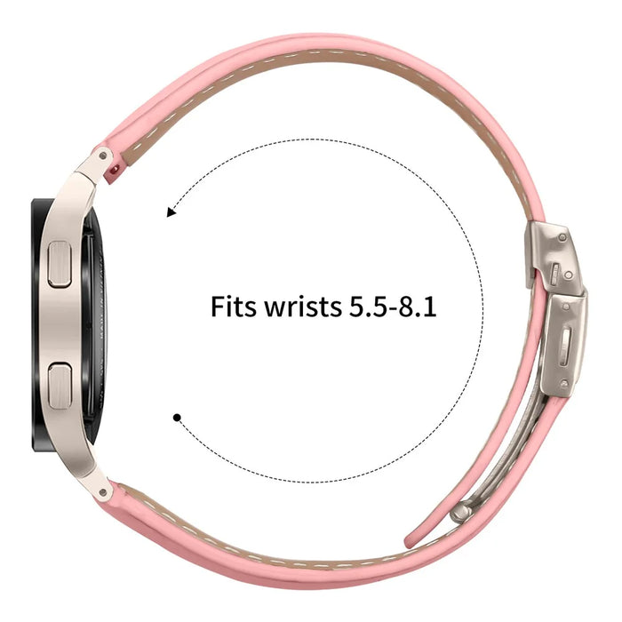 Wrist Strap with Starlight Quick Release Connector For Samsung Galaxy Watch7 Genuine Leather Watch Band - Pink - 6