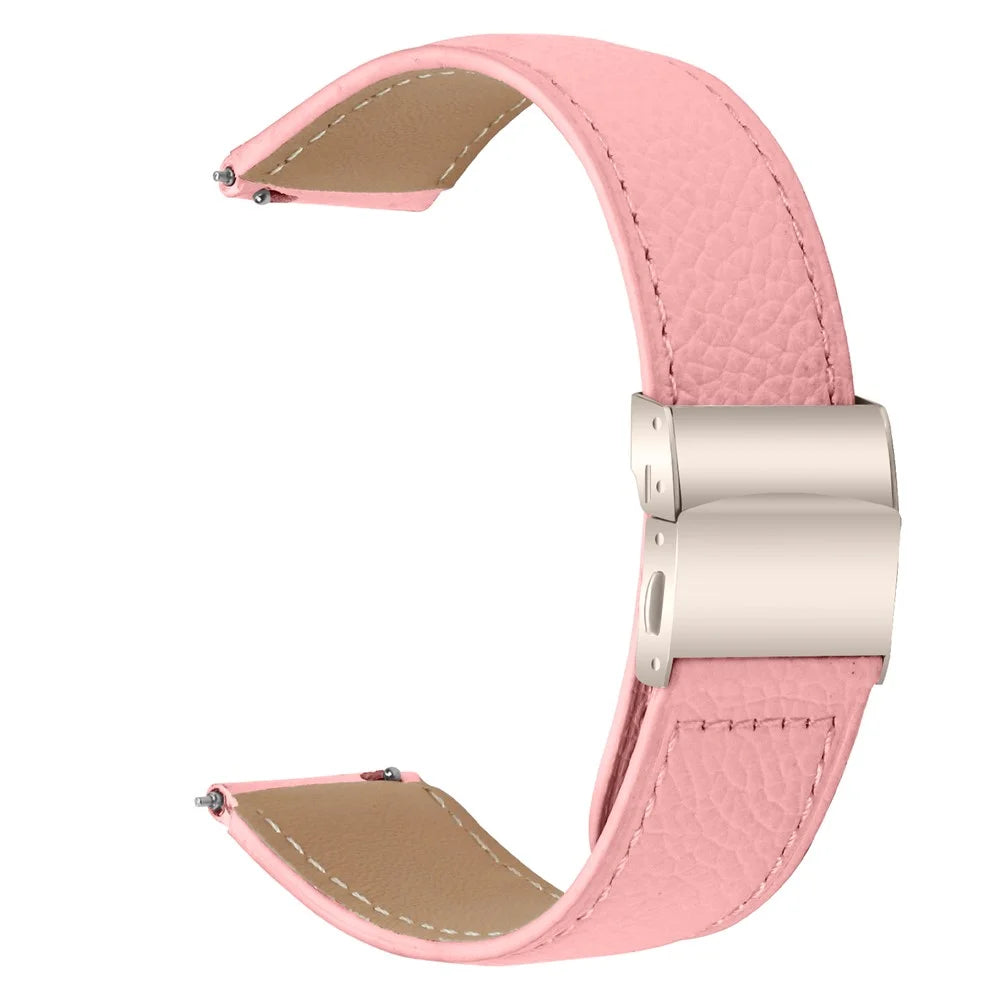 Wrist Strap For Garmin D2 Air X10  /  Bounce  /  vivoactive 5  /  Approach S40 Genuine Leather Watch Band with Starlight Connector Turtle Back Buckle - Pink - 1