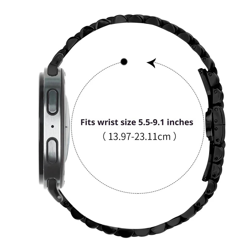 For Samsung Galaxy Watch Ultra2 47mm / Watch Ultra (2025) 47mm / Watch Ultra 47mm Band Stainless Steel Five-Bead Electroplated Watch Strap - Black - 7