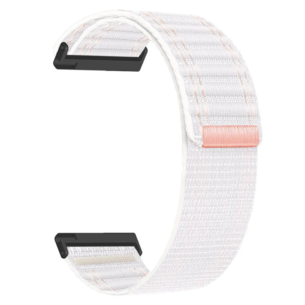 24mm Wave Pattern Watch Band for Coros Nomad  /  Suunto Spartan Sport Wrist HR Baro  /  Suunto 7  /  9  /  D5i  /  Traverse Replacement Nylon Strap - White  /  Pink - 1