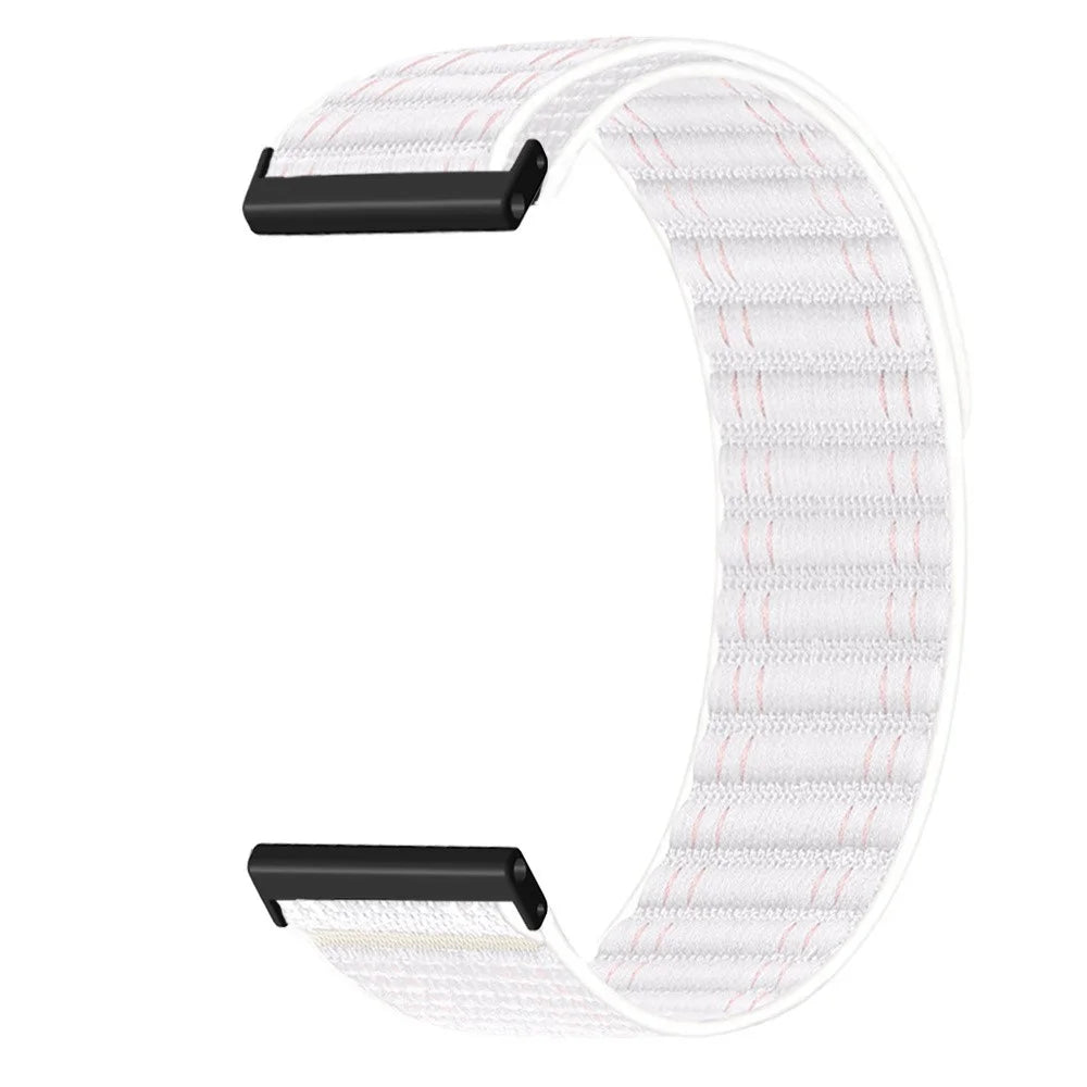 24mm Wave Pattern Watch Band for Coros Nomad  /  Suunto Spartan Sport Wrist HR Baro  /  Suunto 7  /  9  /  D5i  /  Traverse Replacement Nylon Strap - White  /  Pink - 2