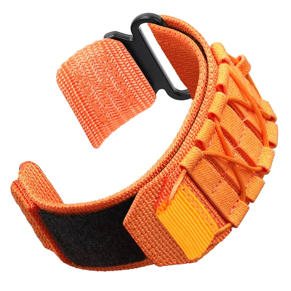 Nylon Watch Band for Huami Amazfit T-Rex 3 Pro 48mm Magic Tape Strap Military Style - Orange - 1