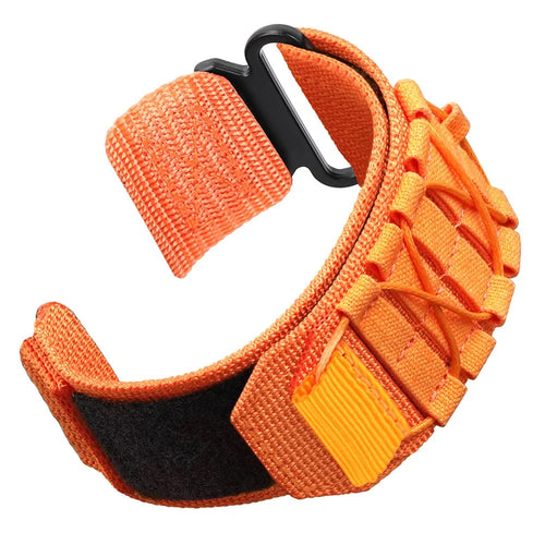 Nylon Watch Band for Huami Amazfit T-Rex 3 Pro 48mm Magic Tape Strap Military Style - Orange - 1