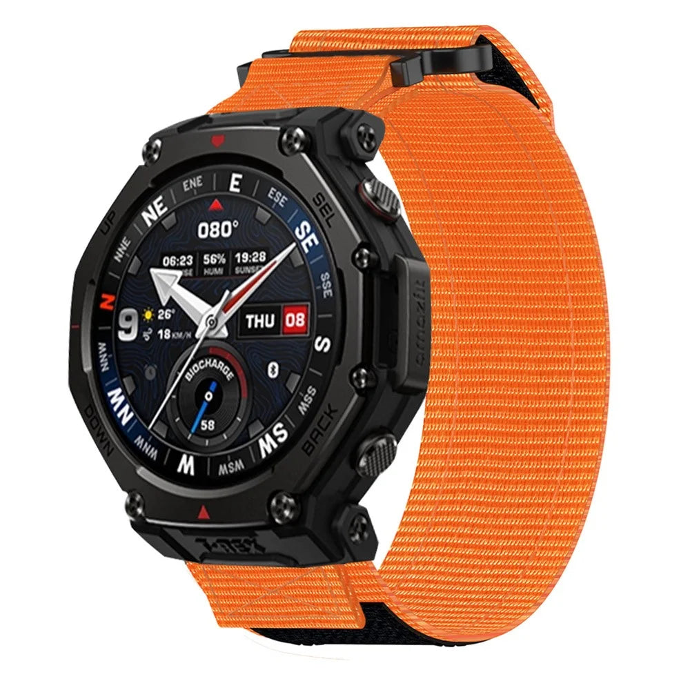 For Huami Amazfit T-Rex 3 Pro 48mm Nylon Watch Band Outdoor Hiking Replacement Strap - Orange - 3