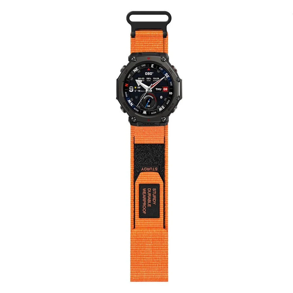For Huami Amazfit T-Rex 3 Pro 48mm Nylon Watch Band Outdoor Hiking Replacement Strap - Orange - 4