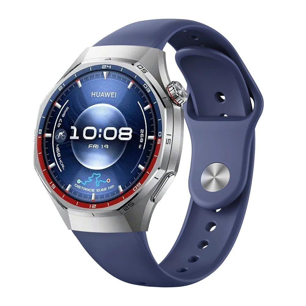 For Huawei Watch GT 6 Pro 46mm Silicone Band Reverse Buckle Solid Color Watch Strap - Blue - 2