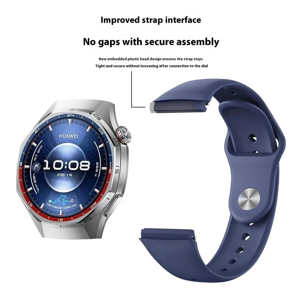 For Huawei Watch GT 6 Pro 46mm Silicone Band Reverse Buckle Solid Color Watch Strap - Blue - 4