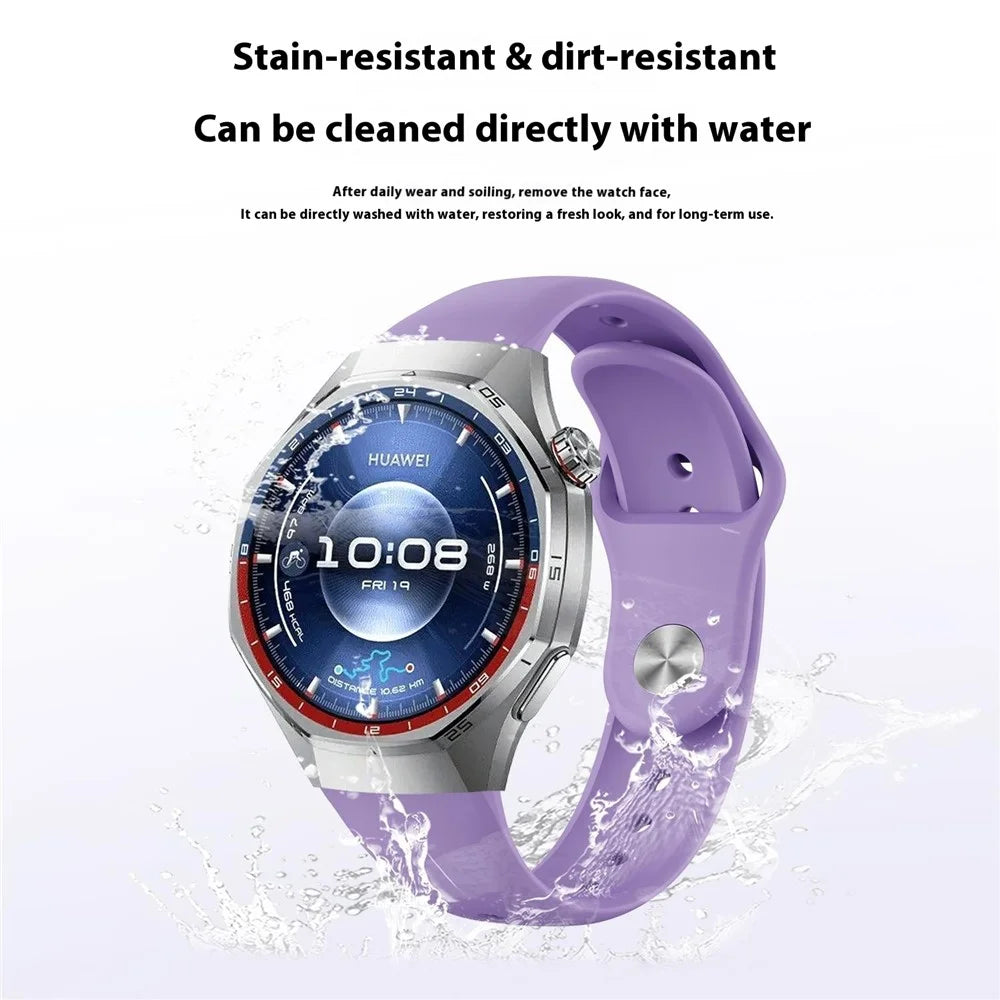 For Huawei Watch GT 6 Pro 46mm Silicone Band Reverse Buckle Solid Color Watch Strap - Blue - 5