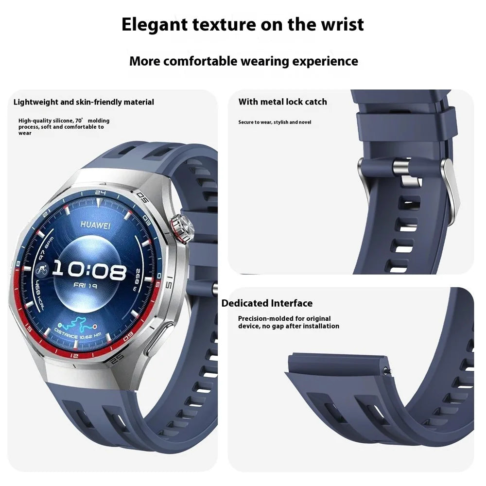For Huawei Watch GT 6 Pro 46mm Replacement Strap Solid Color Silicone Watch Band - Blue - 3