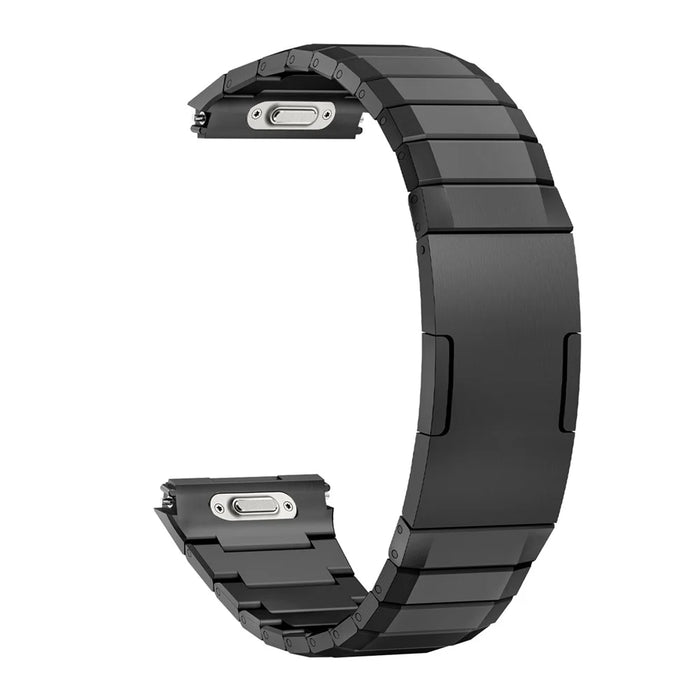 For Huawei Watch GT 6 Pro 46mm Quick Release Strap Bamboo Joint Design Titanium Alloy Watch Band - Black - 1