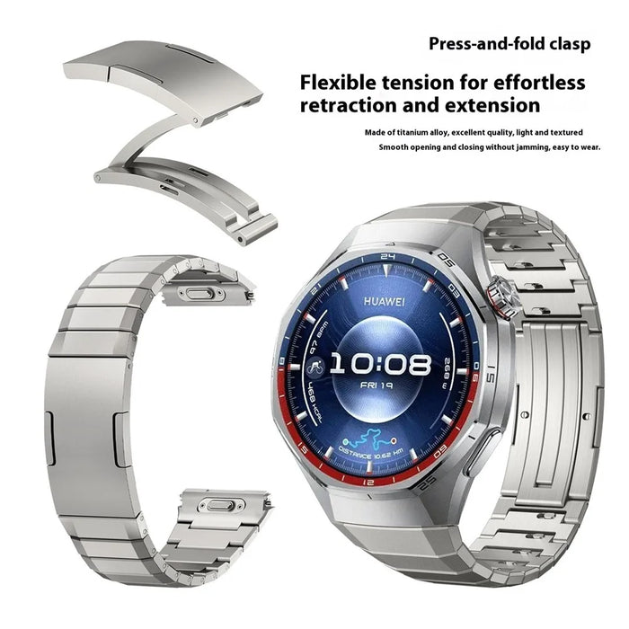 For Huawei Watch GT 6 Pro 46mm Quick Release Strap Bamboo Joint Design Titanium Alloy Watch Band - Black - 4