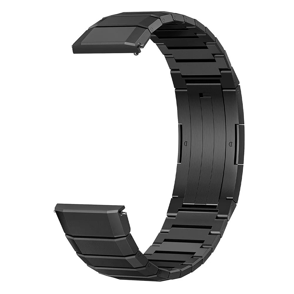 22mm Titanium Alloy Watch Band For Huawei Watch GT 6 46mm Bamboo Joint Design Folding Clasp Replacement Strap - Black - 2
