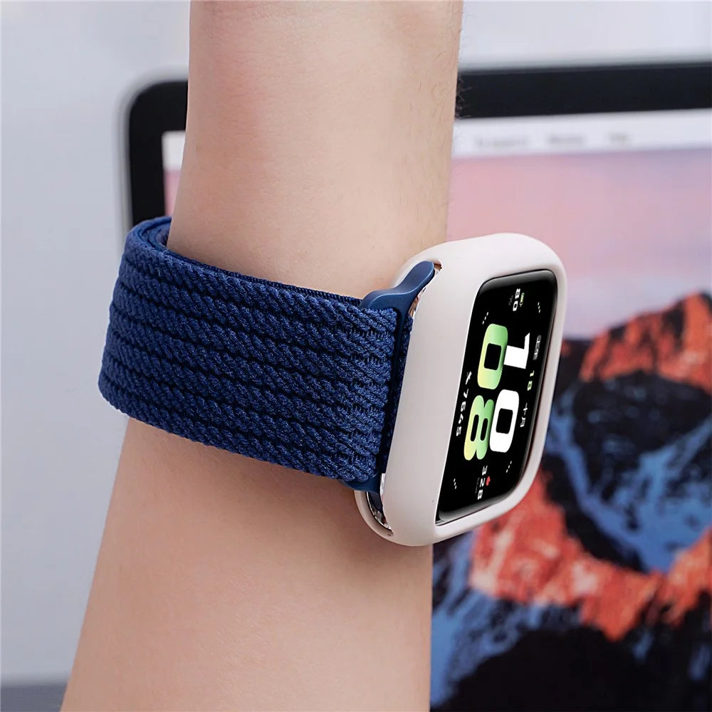 Magnetic Nylon Watch Band for Apple Watch Series 11 10 42mm  /  9 8 7 41mm  /  SE3 SE2 SE 6 5 4 40mm  /  3 2 1 38mm Adjustable Elastic Strap - Orange - 4