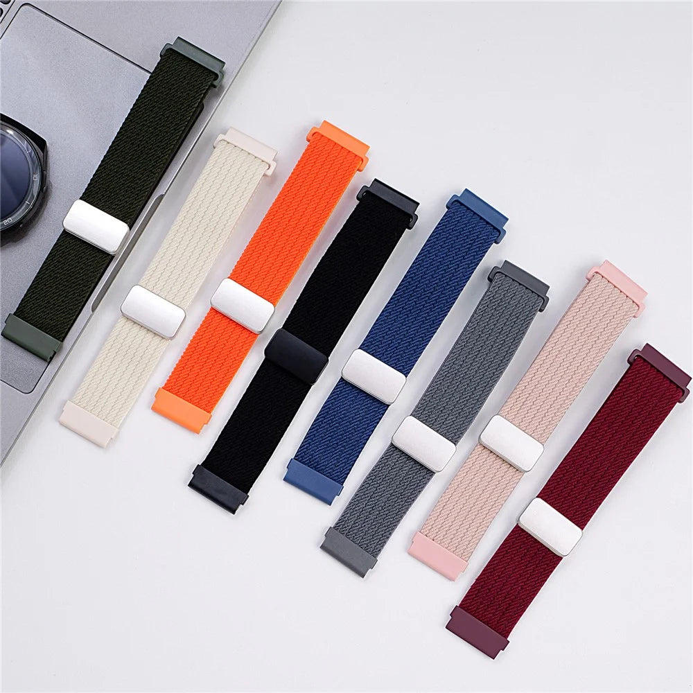 20mm Magnetic Nylon Watch Band for Samsung Galaxy Watch7 / 6 44mm / 40mm / 6 Classic 43mm / 47mm Adjustable Elastic Strap - Orange - 5