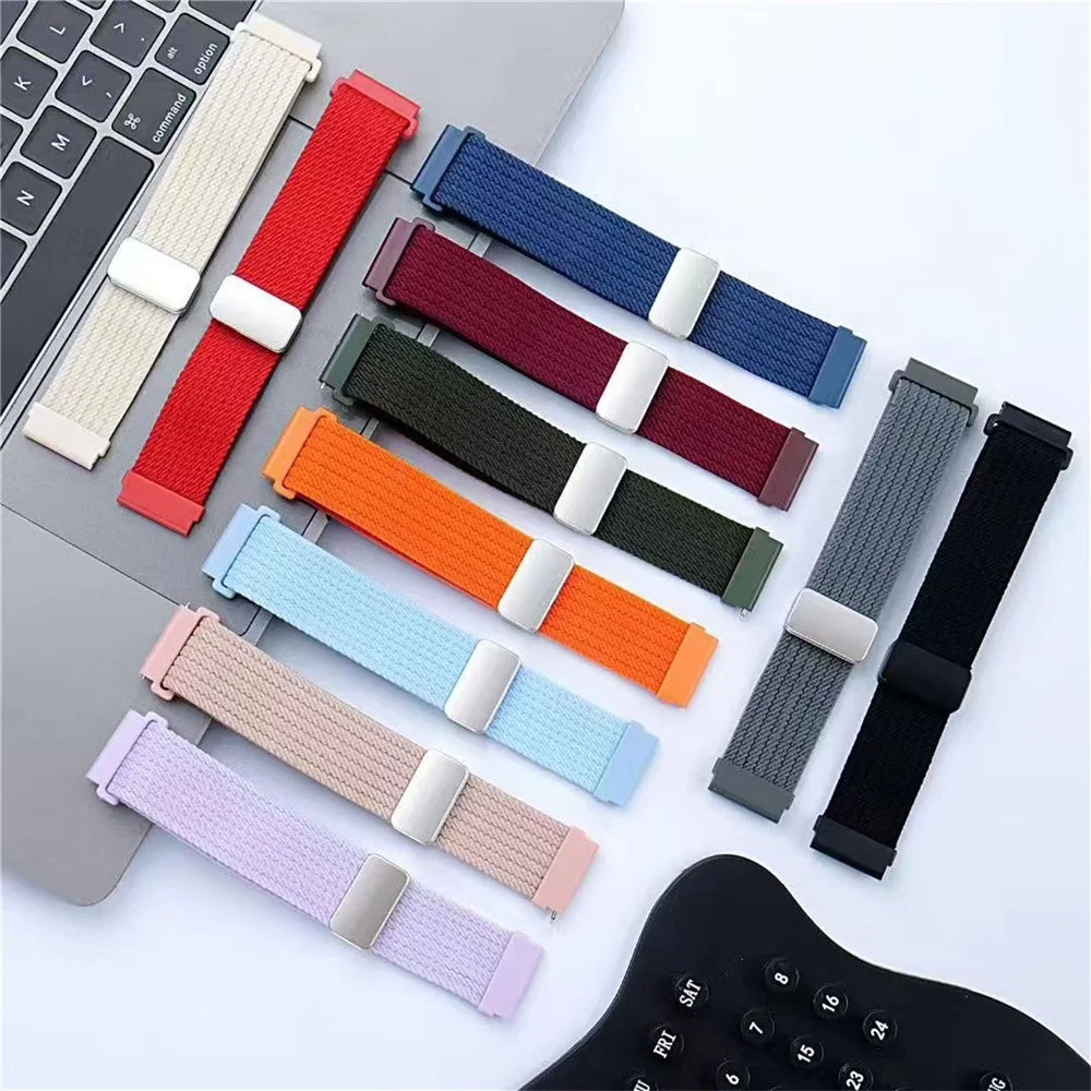 20mm Magnetic Nylon Watch Band for Samsung Galaxy Watch7 / 6 44mm / 40mm / 6 Classic 43mm / 47mm Adjustable Elastic Strap - Orange - 6
