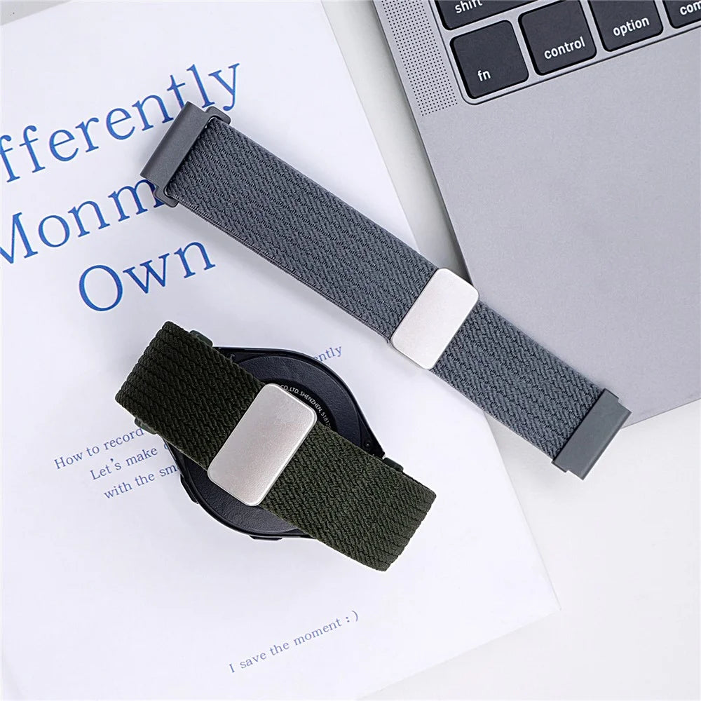 18mm Magnetic Nylon Watch Band for Garmin Venu 3S / 2S / Forerunner 265S / 255S / Vivomove 3S Adjustable Elastic Strap - Orange - 4