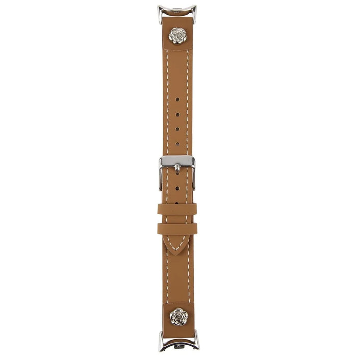 Watch Strap For Xiaomi Smart Band 10 / 9 / 9 NFC / 8 , Camellia Rivets Microfiber Leather Band Bracelet - Brown - 3