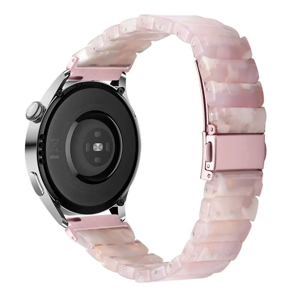 22mm Watch Band For Huawei Watch 5 46mm / GT 5 Pro 46mm / GT 5 46mm , 1-Bead Acrylic Resin Waterproof Bracelet - Pink Brown / Pink Buckle - 1