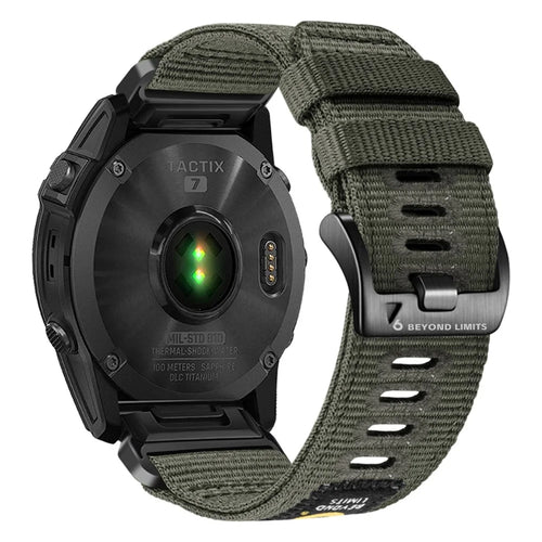 26mm Quick Release Strap for Garmin Fenix 8 Pro MicroLED 51mm / 8 Pro AMOLED 51mm / quatix 8 51mm Nylon Woven Tactical Watch Band - Army Green - 1