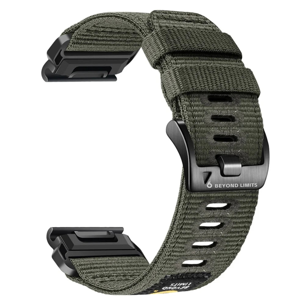 26mm Quick Release Strap for Garmin Fenix 8 Pro MicroLED 51mm / 8 Pro AMOLED 51mm / quatix 8 51mm Nylon Woven Tactical Watch Band - Army Green - 2