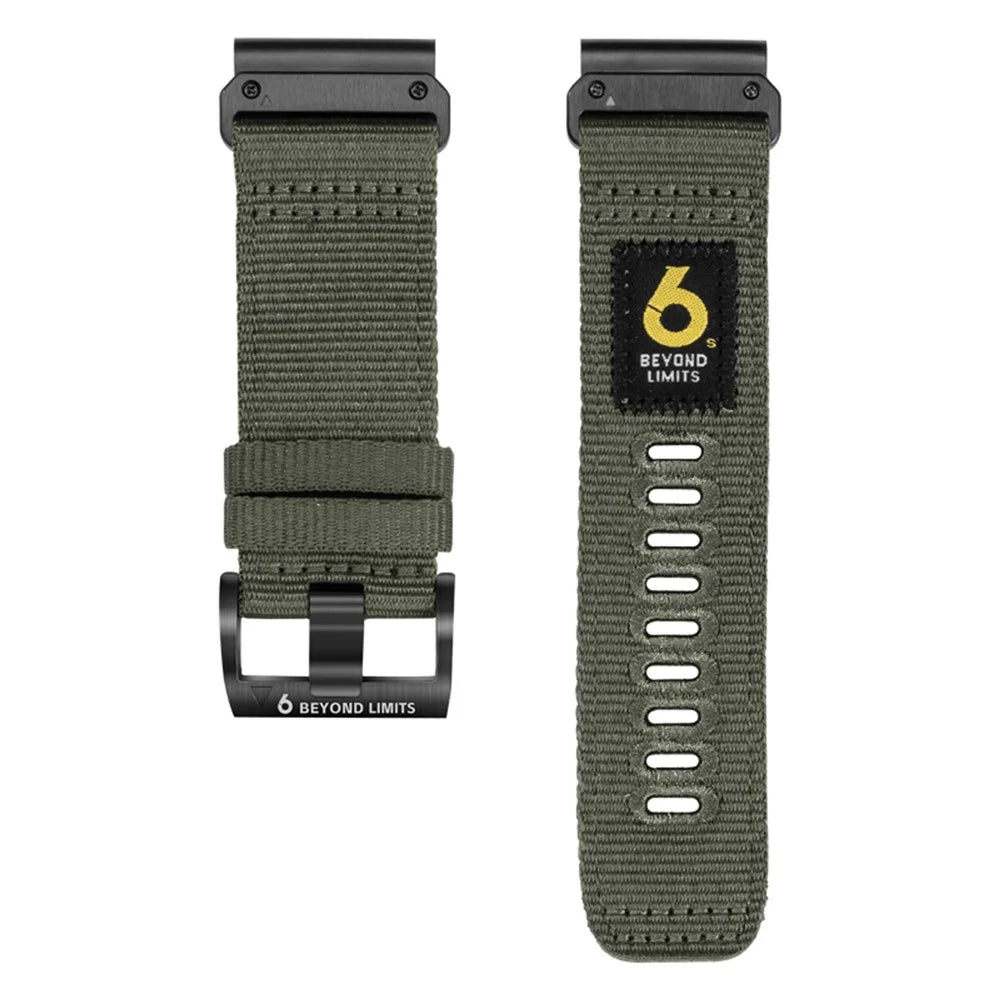 26mm Quick Release Strap for Garmin Fenix 8 Pro MicroLED 51mm / 8 Pro AMOLED 51mm / quatix 8 51mm Nylon Woven Tactical Watch Band - Army Green - 3