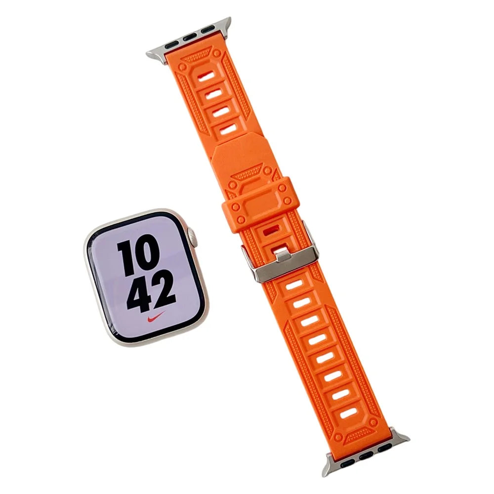 Outdoor Sports Band for Apple Watch Series 11 10 42mm  /  9 8 7 41mm  /  SE3 SE2 SE 6 5 4 40mm  /  3 2 1 38mm TPU Adjustable Wrist Strap - Orange - 3