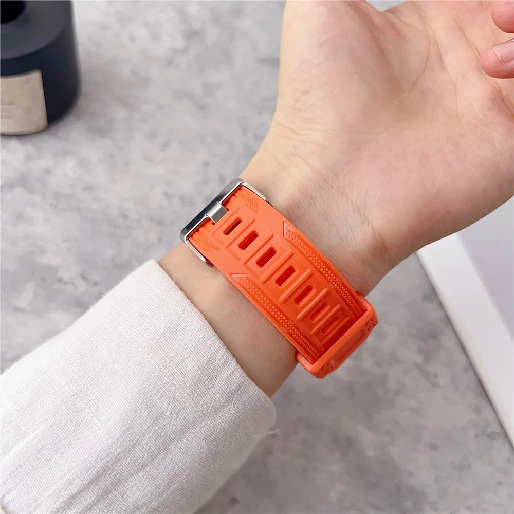 Outdoor Sports Band for Apple Watch Series 11 10 42mm  /  9 8 7 41mm  /  SE3 SE2 SE 6 5 4 40mm  /  3 2 1 38mm TPU Adjustable Wrist Strap - Orange - 5
