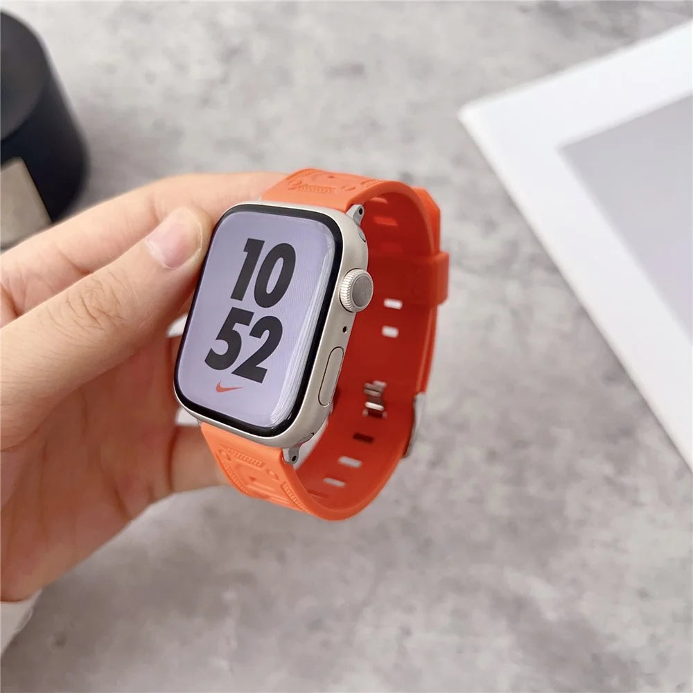 Outdoor Sports Band for Apple Watch Series 11 10 42mm  /  9 8 7 41mm  /  SE3 SE2 SE 6 5 4 40mm  /  3 2 1 38mm TPU Adjustable Wrist Strap - Orange - 6