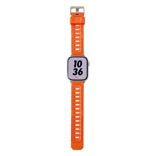 Outdoor Sports Band for Apple Watch Ultra 3 2 1 49mm  /  Series 11 10 46mm  /  9 8 7 45mm  /  SE3 SE2 SE 6 5 4 44mm  /  3 2 1 42mm TPU Adjustable Wrist Strap - Orange - 1