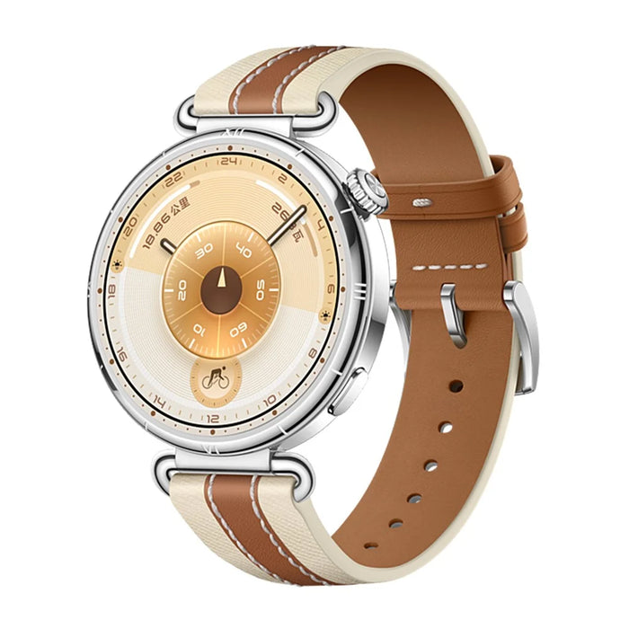18mm Quick Release Strap for Garmin Venu 3S / 2S / Forerunner 265S / 255S Dual Color Genuine Leather Watch Band - 2