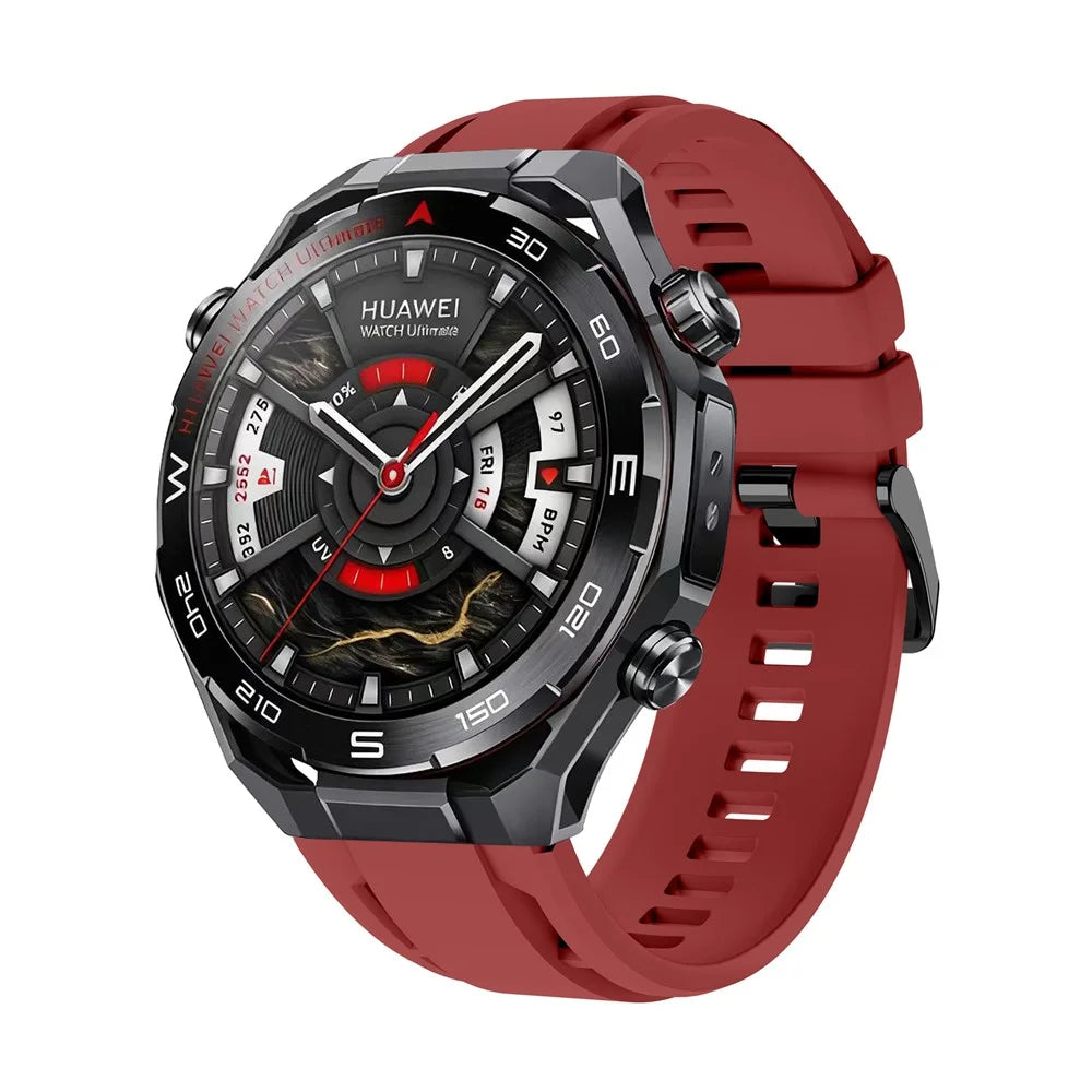 22mm Silicone Watch Band for Huawei Watch GT 6 / 6 Pro / 5 / 5 Pro / 4 / 3 / 2 46mm Multi-Hole Design Breathable Wrist Strap - Dark Red - 2