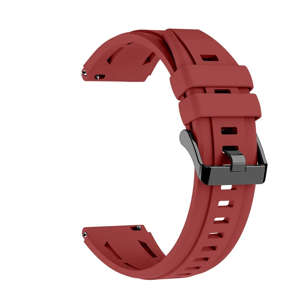 22mm Silicone Watch Band for Huawei Watch GT 6 / 6 Pro / 5 / 5 Pro / 4 / 3 / 2 46mm Multi-Hole Design Breathable Wrist Strap - Dark Red - 3