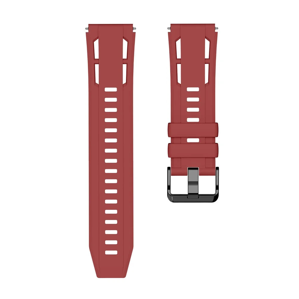 22mm Silicone Watch Band for Huawei Watch GT 6 / 6 Pro / 5 / 5 Pro / 4 / 3 / 2 46mm Multi-Hole Design Breathable Wrist Strap - Dark Red - 4