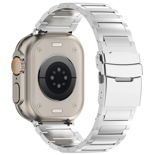 Watch Band For Apple Watch Ultra 3 2 1 49mm / Series 11 10 46mm / 9 8 7 45mm / SE3 SE2 SE 6 5 4 44mm / 3 2 1 42mm , I-shaped Buckle Quick Release Titanium Alloy Strap - Silver - 1