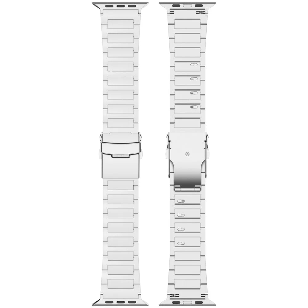 Watch Band For Apple Watch Ultra 3 2 1 49mm / Series 11 10 46mm / 9 8 7 45mm / SE3 SE2 SE 6 5 4 44mm / 3 2 1 42mm , I-shaped Buckle Quick Release Titanium Alloy Strap - Silver - 5