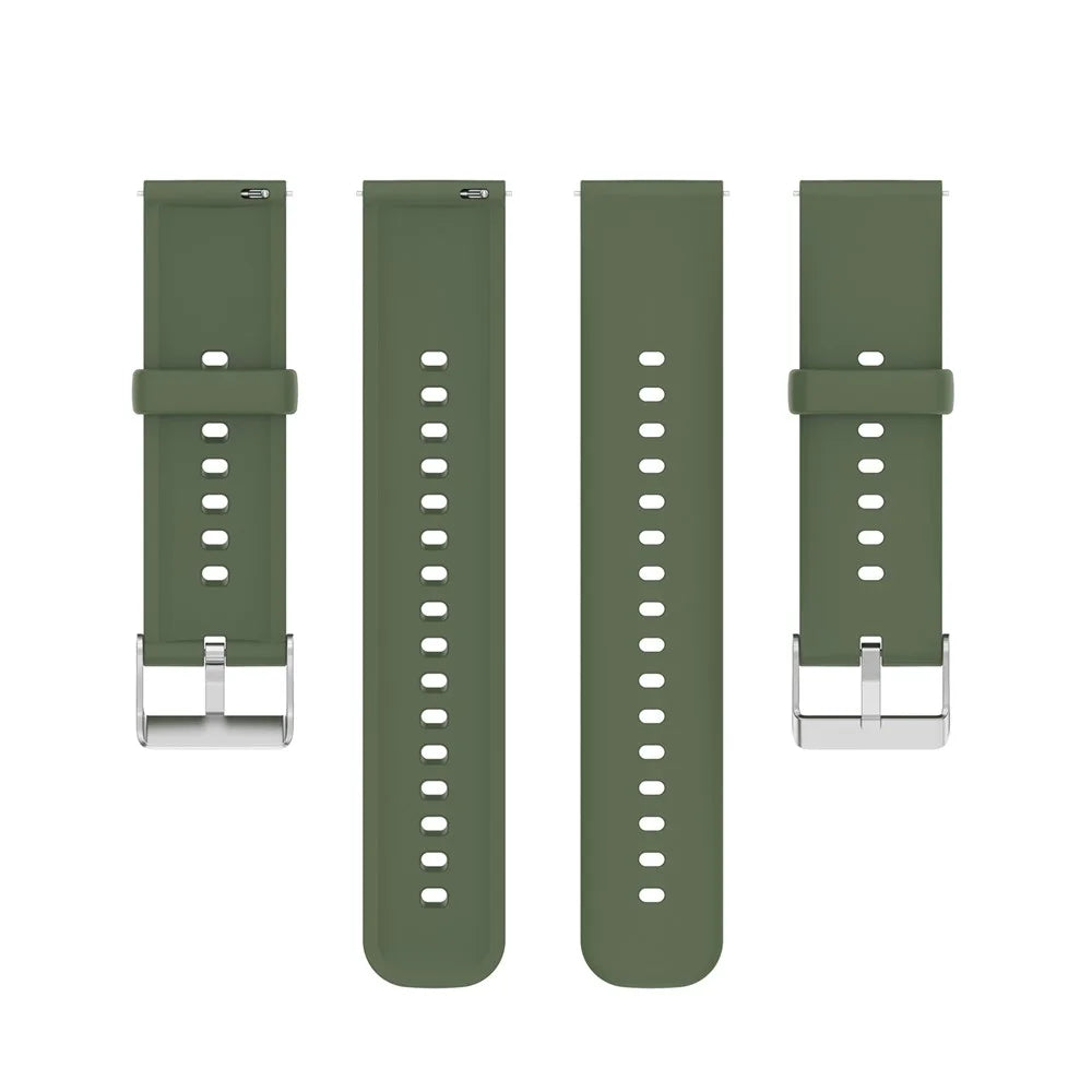 For Realme Watch 3 / Huawei Watch 3 / 3 Pro Watch Band 22mm Sporty Silicone Strap - Dark Green - 3