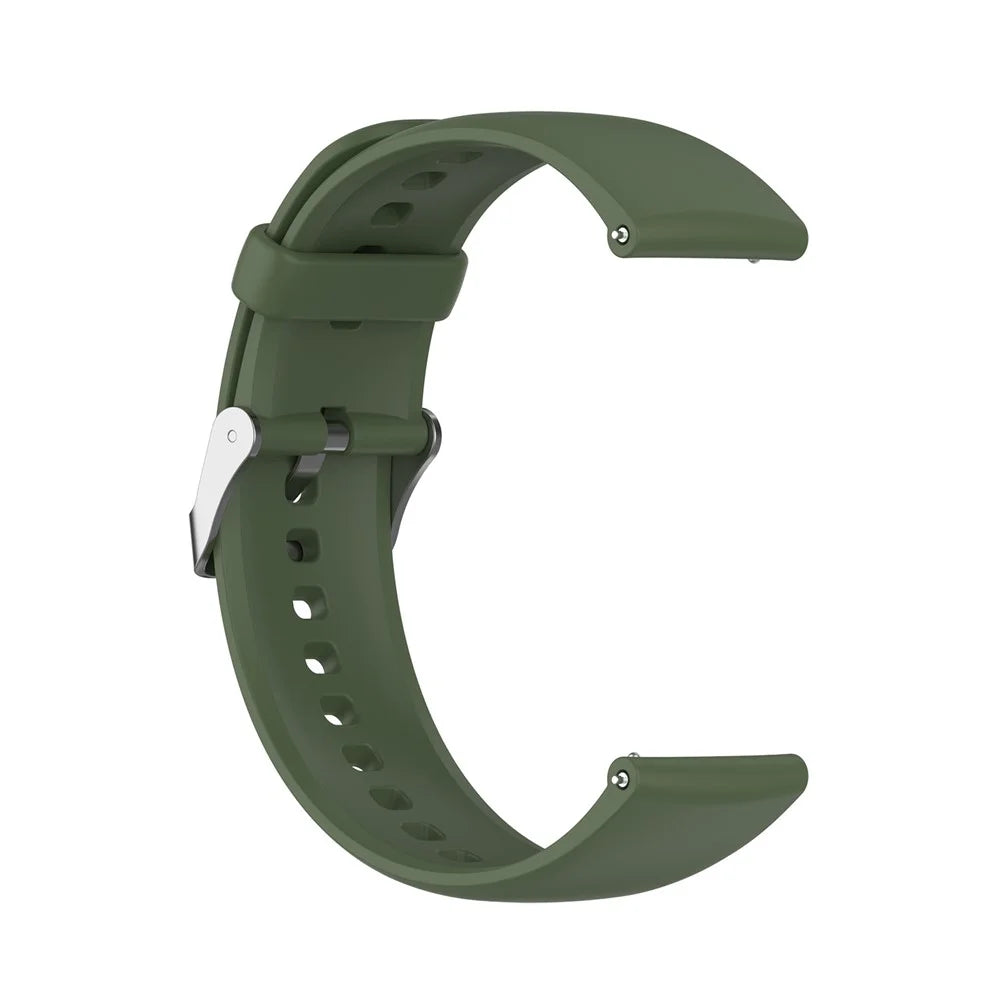 For Realme Watch 3 / Huawei Watch 3 / 3 Pro Watch Band 22mm Sporty Silicone Strap - Dark Green - 4